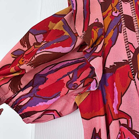 FARM Rio Multicolor Long Sleeve Maxi Overalls Women - Picture 4 of 11